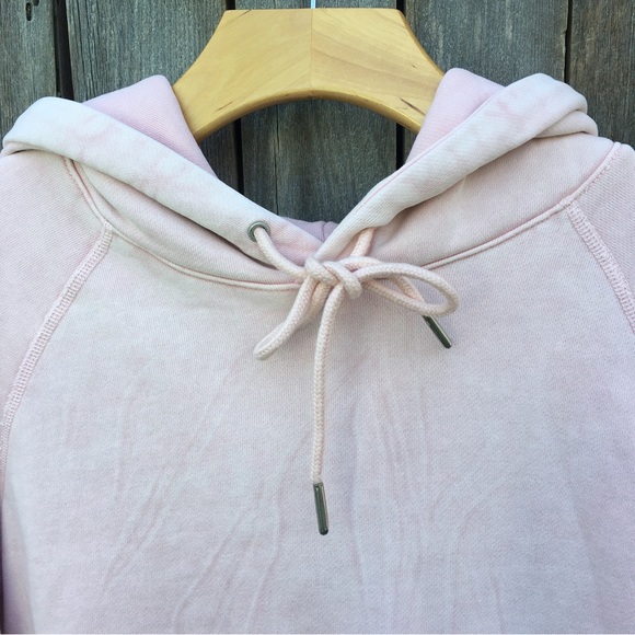 NWT Hudson Jeans Live In Hoodie Sweatshirt Rose Pink Quartz Mineral L - Picture 15 of 16
